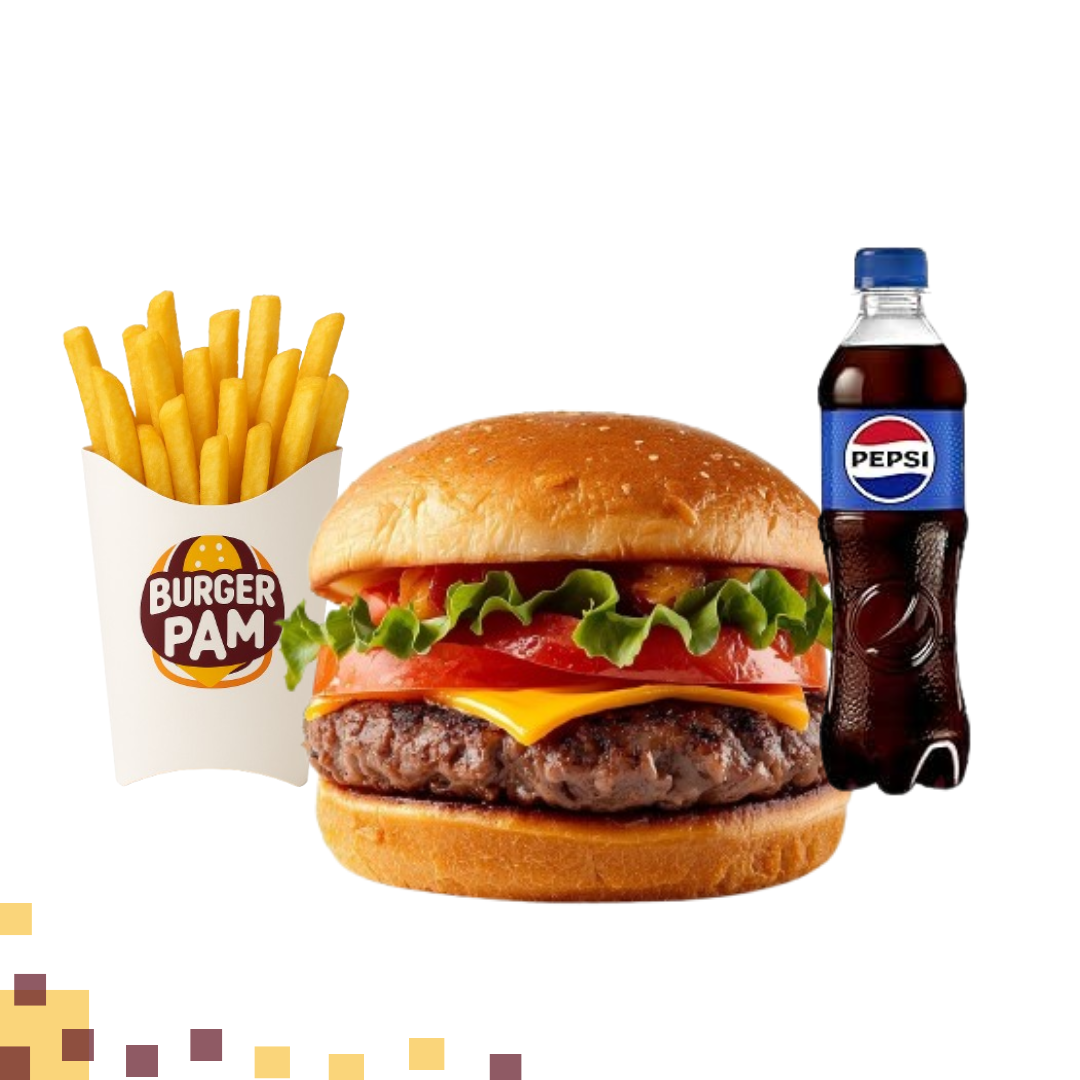 Hamburguesa de res sencilla con carne jugosa, lechuga fresca y pan suave tostado